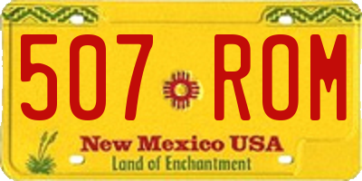 NM license plate 507ROM