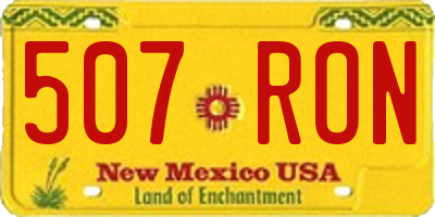 NM license plate 507RON