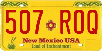 NM license plate 507ROQ