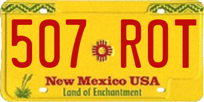 NM license plate 507ROT
