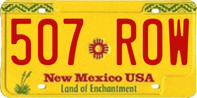 NM license plate 507ROW