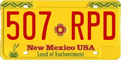 NM license plate 507RPD