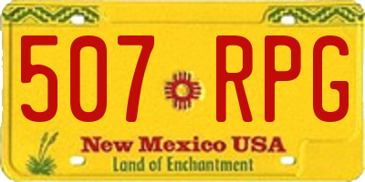 NM license plate 507RPG
