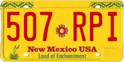 NM license plate 507RPI