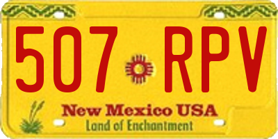 NM license plate 507RPV