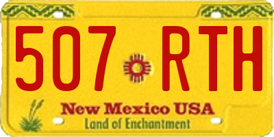 NM license plate 507RTH