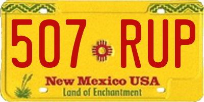 NM license plate 507RUP