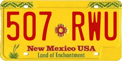 NM license plate 507RWU