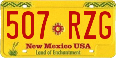 NM license plate 507RZG