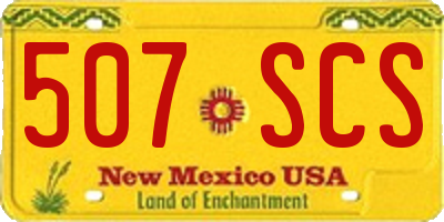 NM license plate 507SCS