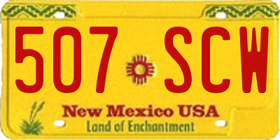 NM license plate 507SCW