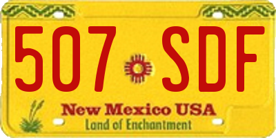 NM license plate 507SDF