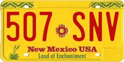 NM license plate 507SNV