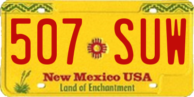 NM license plate 507SUW