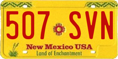 NM license plate 507SVN