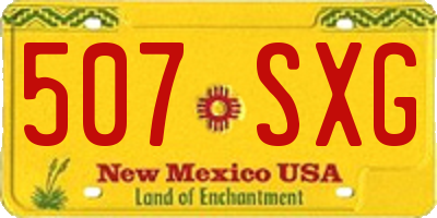NM license plate 507SXG