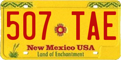 NM license plate 507TAE
