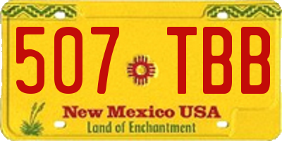 NM license plate 507TBB