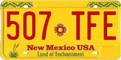 NM license plate 507TFE