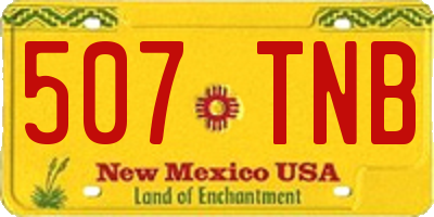 NM license plate 507TNB