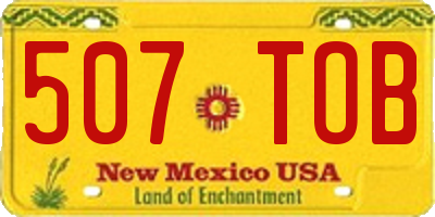 NM license plate 507TOB