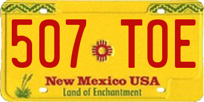 NM license plate 507TOE