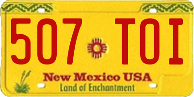 NM license plate 507TOI
