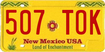 NM license plate 507TOK