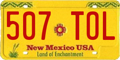NM license plate 507TOL