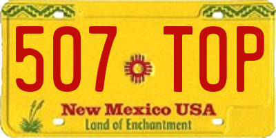 NM license plate 507TOP