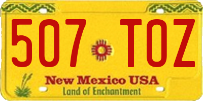 NM license plate 507TOZ