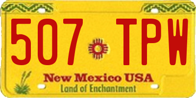 NM license plate 507TPW