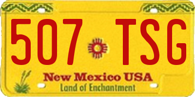 NM license plate 507TSG