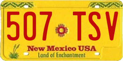 NM license plate 507TSV