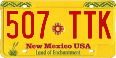 NM license plate 507TTK