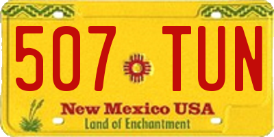 NM license plate 507TUN