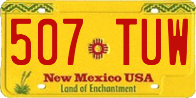 NM license plate 507TUW
