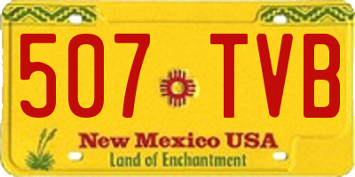 NM license plate 507TVB
