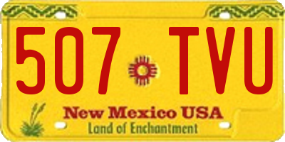 NM license plate 507TVU