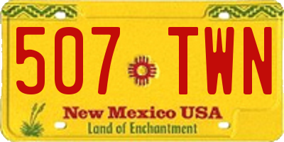 NM license plate 507TWN