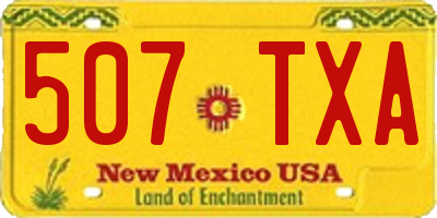 NM license plate 507TXA