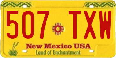 NM license plate 507TXW