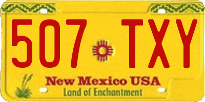 NM license plate 507TXY