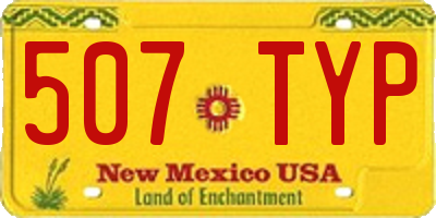 NM license plate 507TYP