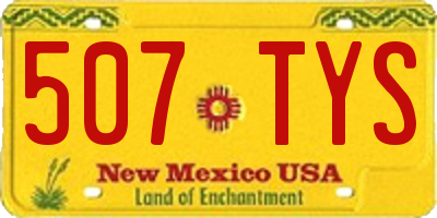 NM license plate 507TYS