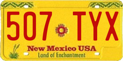 NM license plate 507TYX