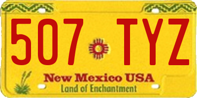 NM license plate 507TYZ