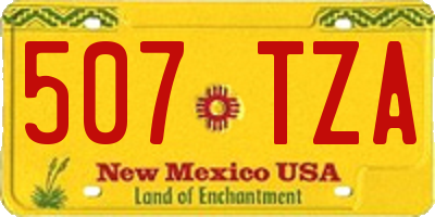 NM license plate 507TZA