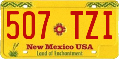 NM license plate 507TZI
