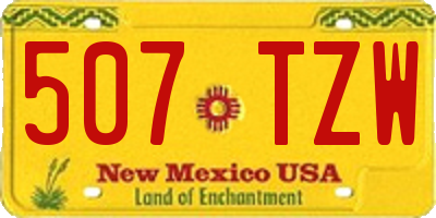 NM license plate 507TZW